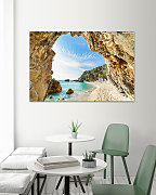 Štýlový obraz tropické more a skaly 1422